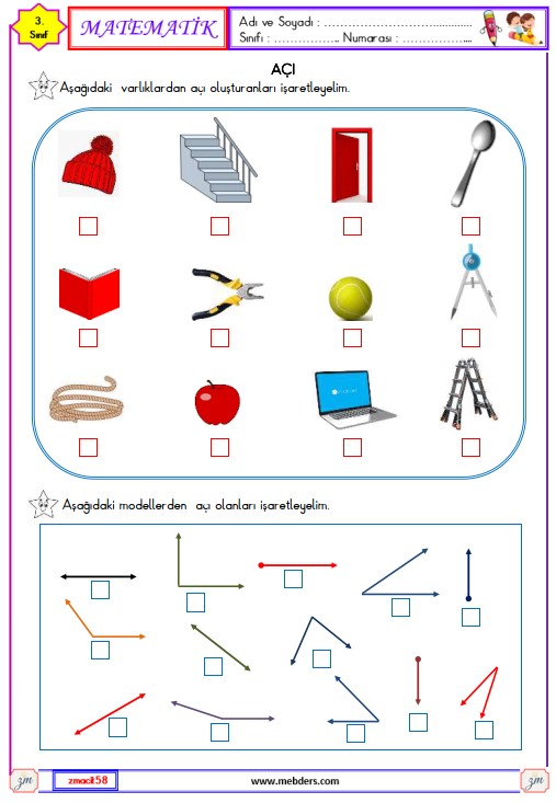 3. Sınıf Matematik Açı Etkinliği