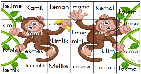 1.Sınıf İlk Okuma Yazma (M-m Sesi) Puzzle Çalışması-Renkli Ve Renksiz