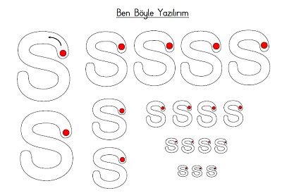 Küçük s harfi ben böyle yazılırım etkinliği