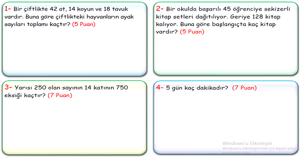 4.Sınıf Matematik Çarpma İşlemi Problemleri-4