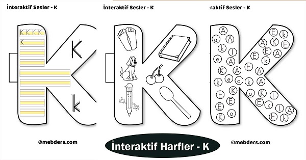 1.Sınıf İlkokuma İnteraktif Harfler - K Sesi