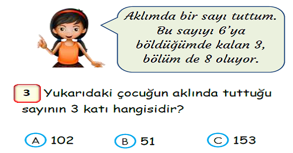 3.Sınıf Matematik Bölme İşlemi Yaprak Test-3