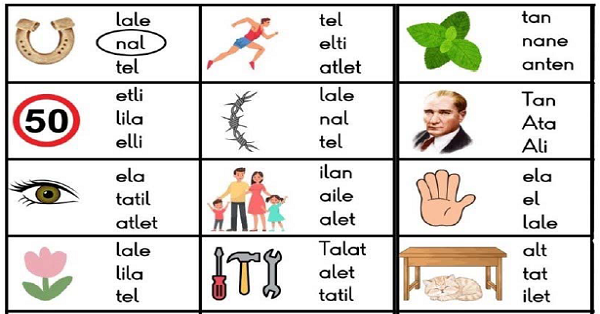 1. Sınıf İlk Okuma Yazma Oku Görselle Eşleştir Etkinliği