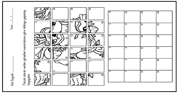 Puzzle Kes-Yapıştır- Boya 15