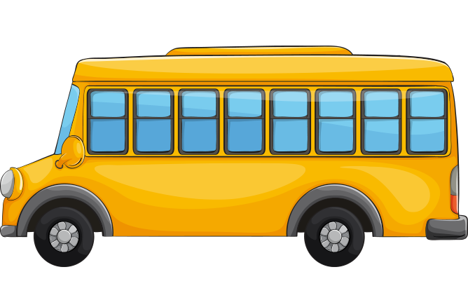 Yandan çekilmiş okul otobüsü resmi png