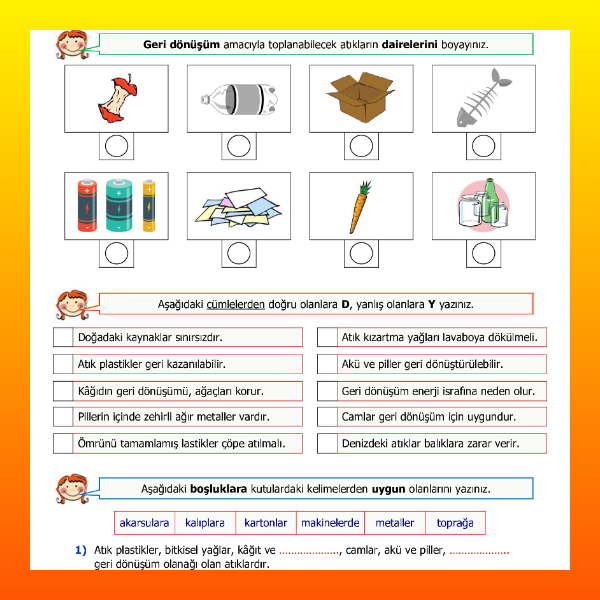 4. Sınıf Fen Bilimleri - Geri Dönüşümün Önemi Etkinliği