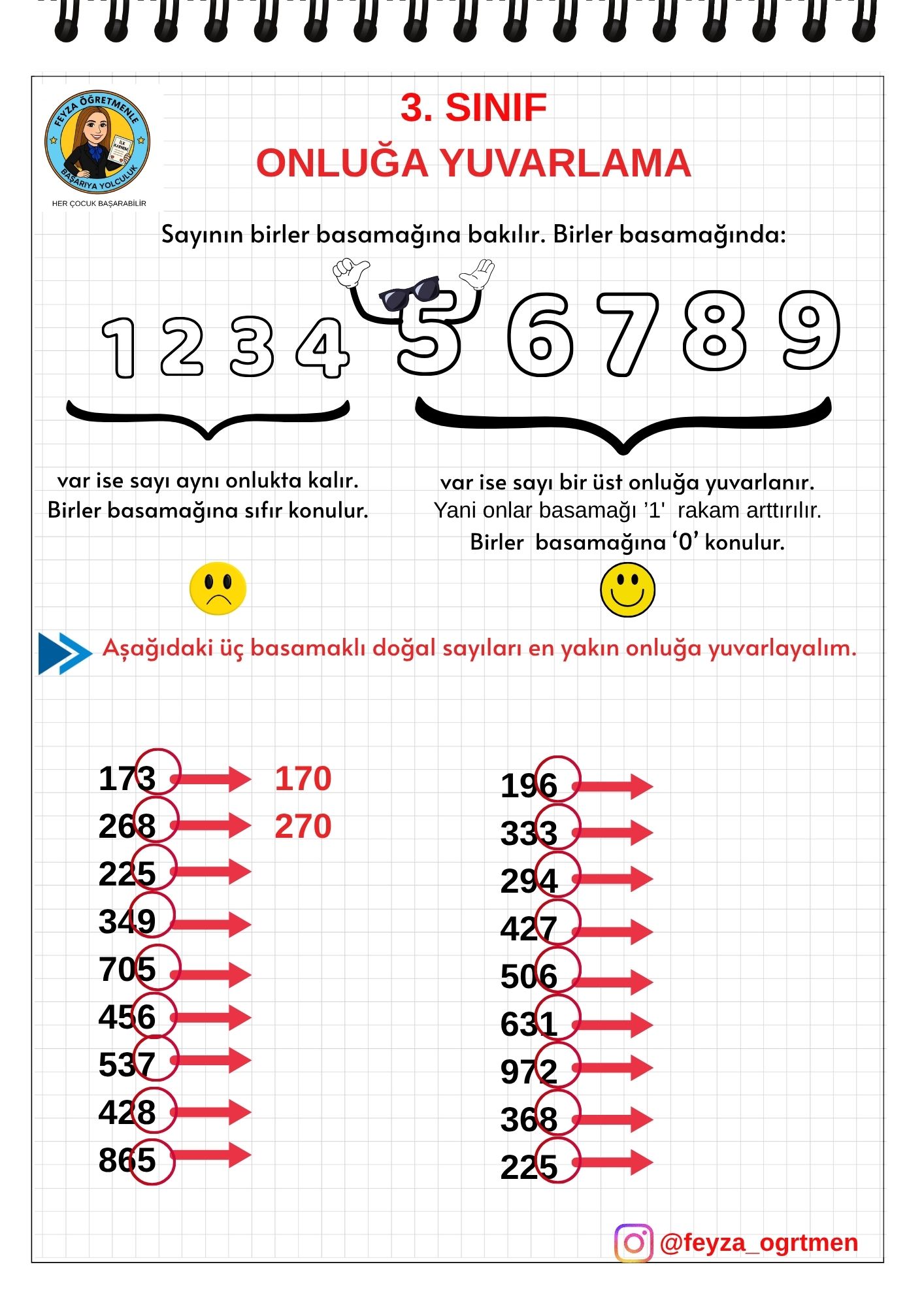 3. Sınıf Onluğa Yuvarlama Etkinliği