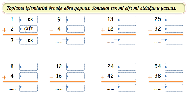 3.Sınıf Matematik Toplamları Tek ve Çift Sayılar-2