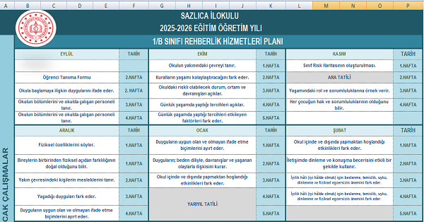 Rehberlik Hizmetleri Planı
