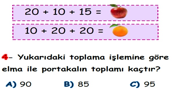 2.Sınıf Matematik Toplama İşlemi-Yaprak Test-2