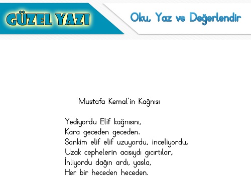 Şiir oku yaz değerlendir etkinliği - Mustafa Kemalin Kağnısı