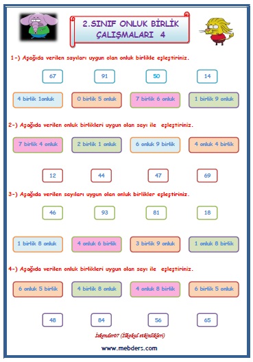 2.Sınıf Matematik Onluk Birlik Çalışması  4
