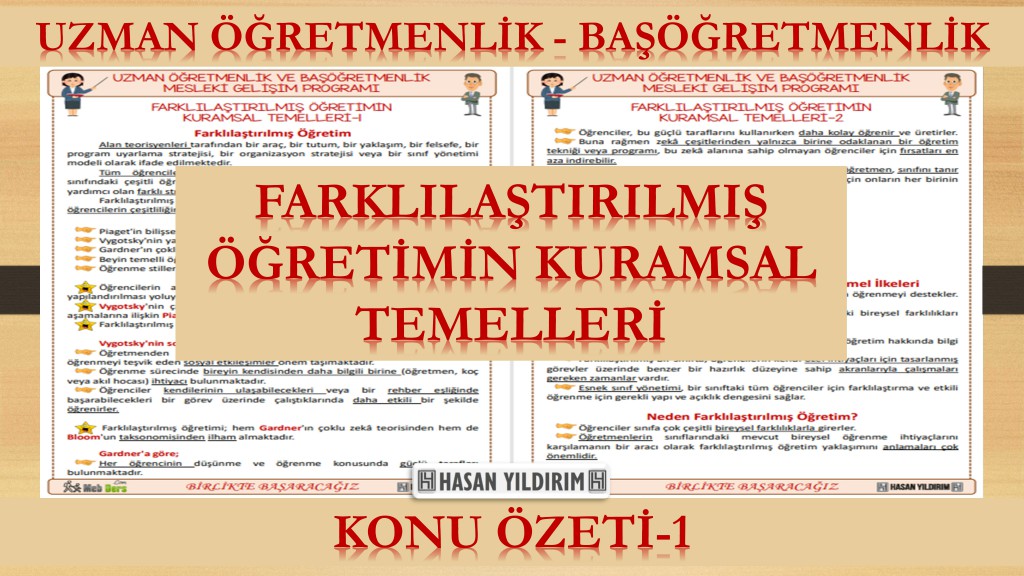 Farklılaştırılmış Öğretimin Kurumsal Temelleri (Konu Özeti-1)