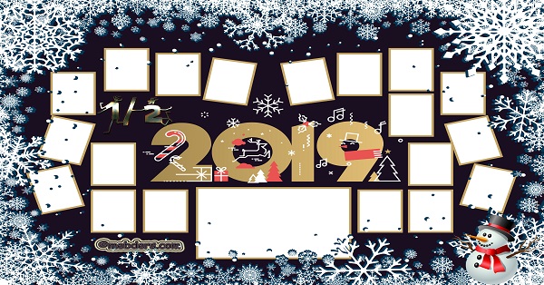 1 ve 2 Birleştirilmiş Sınıf için 2019 Yeni Yıl Temalı Fotoğraflı Afiş (19 öğrencilik)