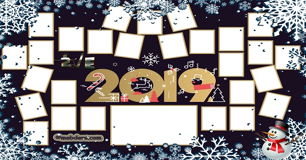 2E Sınıfı için 2019 Yeni Yıl Temalı Fotoğraflı Afiş (27 öğrencilik)