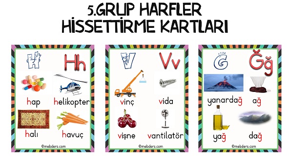 5.Grup Harfler Hissettirme Kartları