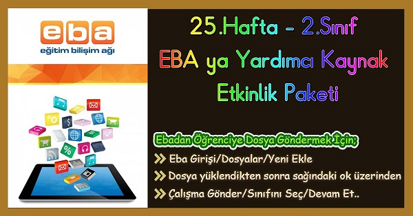 2019-2020 Yılı 2.Sınıf 25.Hafta Eba Destekli Haftalık Ödev, Etkinlik Paketi