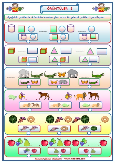 1.Sınıf Matematik Geometrik Örüntüler  3