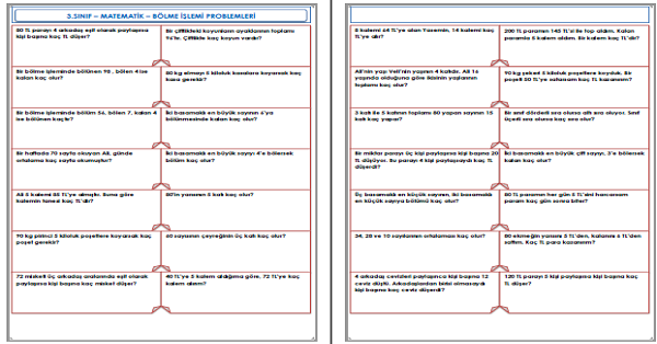3.Sınıf - Matematik Bölme İşlemi Problemleri-15