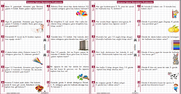 2.Sınıf Matematik Çarpma İşlemi İle İlgili Problemler-6