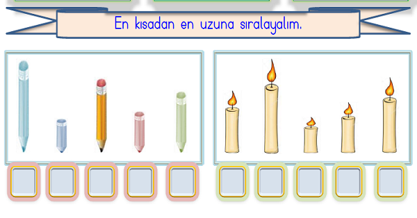 1.Sınıf Matematik Uzunlukları Karşılaştırma ve Sıralama Etkinliği-2