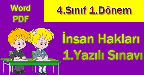 İnsan Hakları, Yurttaşlık ve Demokrasi Dersi 1.Dönem 1.Yazılı Sınavı