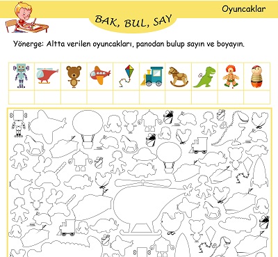 Bak, Bul, Say Etkinliği - Oyuncaklar