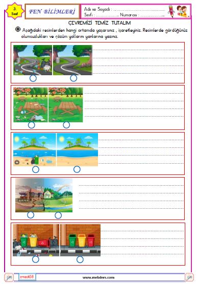 3. Sınıf Fen Bilimleri Çevremizi Temiz Tutalım Etkinliği