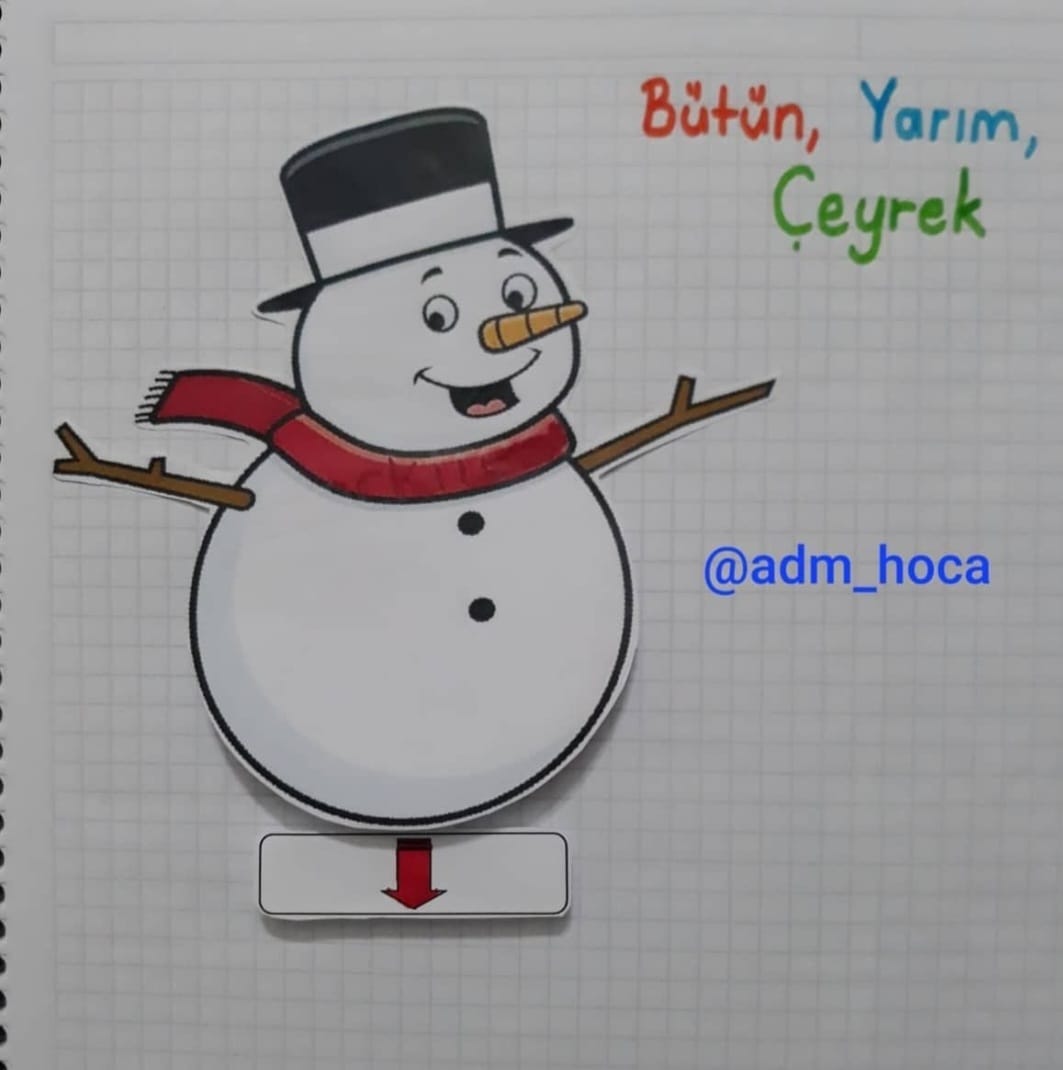 3. Sınıf Matematik Bütün, Yarım ve Çeyrek İnteraktif Defter Etkinliği