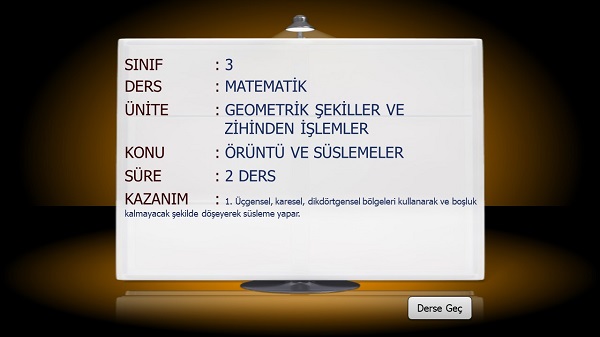 3.Sınıf Matematik Örüntü ve Süslemeler Sunusu