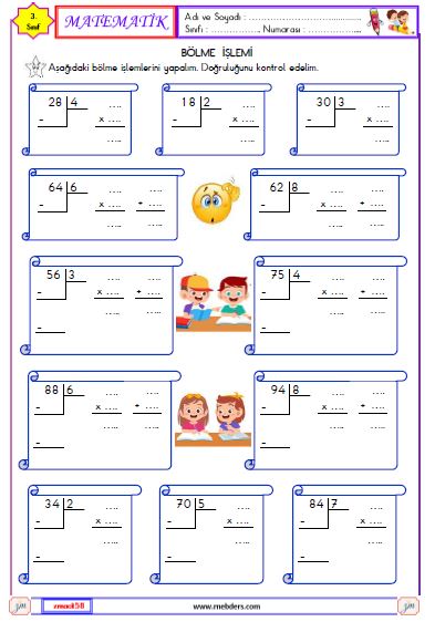 3. Sınıf Matematik Bölme  İşleminin Doğruluğunu Kontrol Etme  Etkinliği