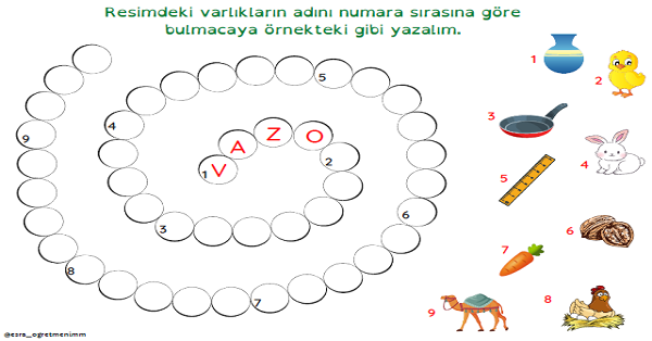 1.Sınıf İlk Okuma Yazma V-v Sesi Sesi Bulmaca Çalışması