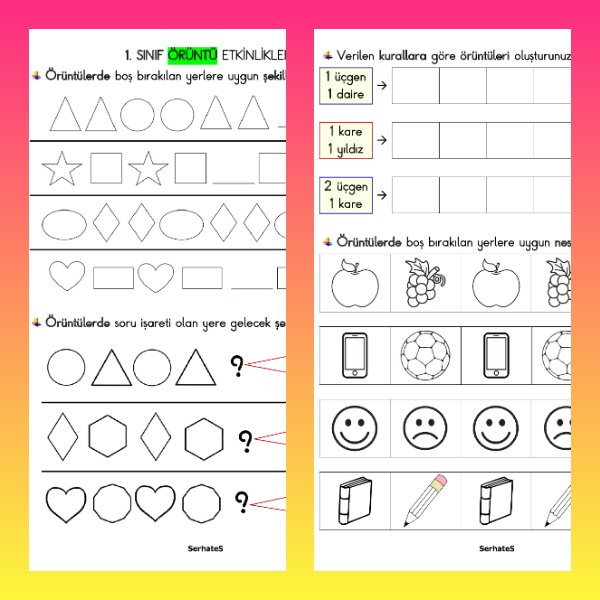 1. Sınıf Matematik - Geometrik Örüntüler Etkinliği - 1
