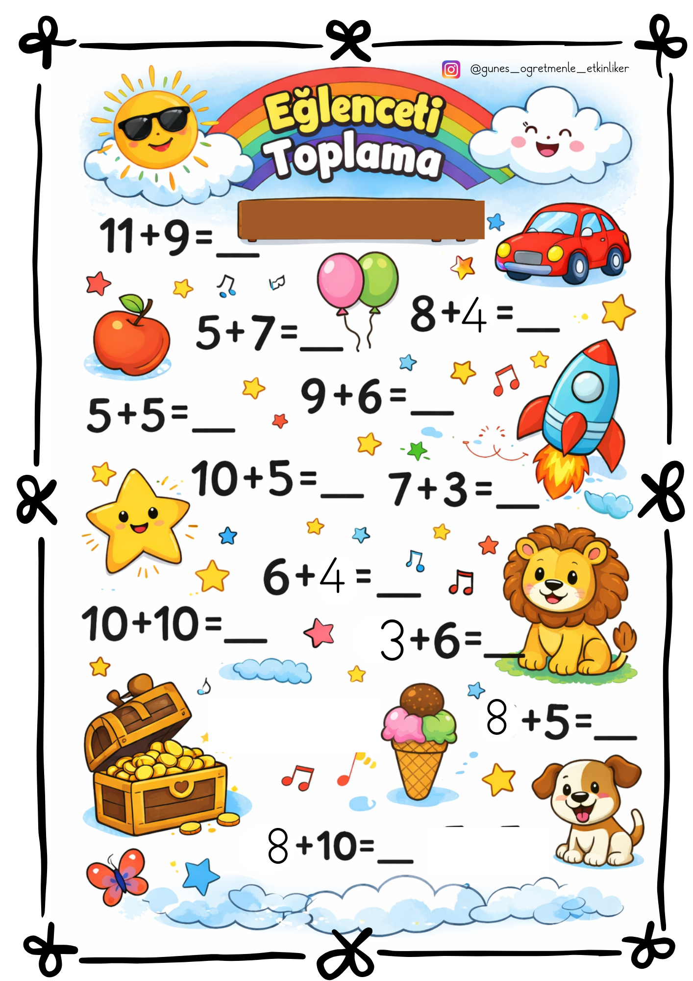 1.Sınıf  Matematik Toplama İşlemleri