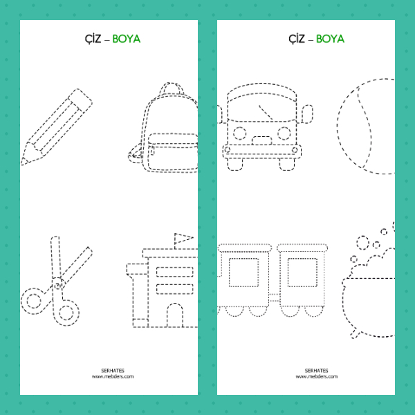 1. Sınıf - Resimli Çizgi Çalışması - 4