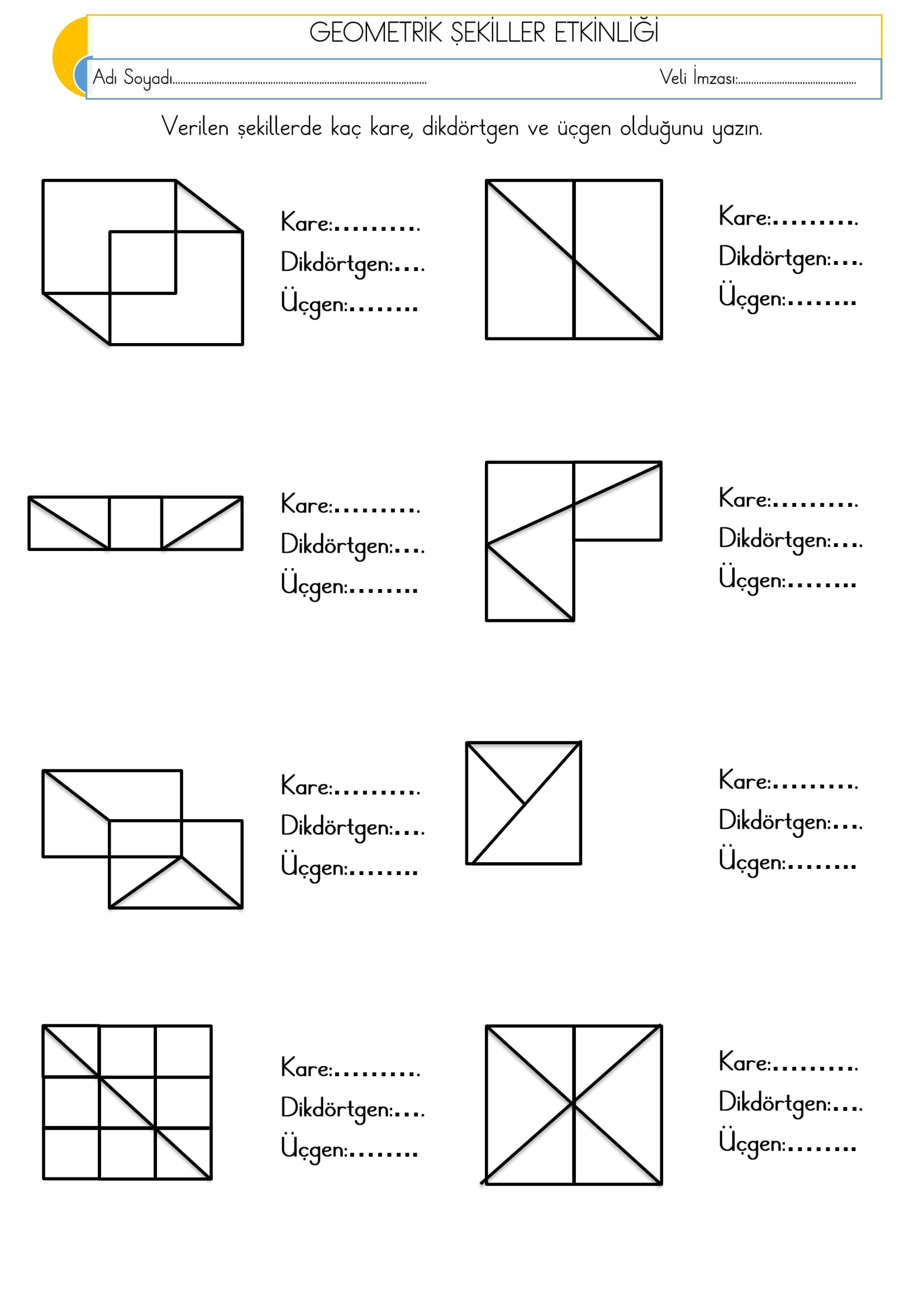 2.Sınıf - Matematik - Geometrik Şekiller Etkinliği-3