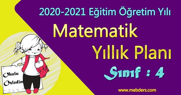 2020 - 2021 Yılı 4.Sınıf Matematik Yıllık Planı (Ata yayıncılık)