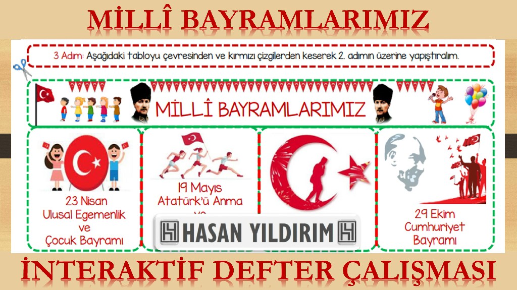 Millî Bayramlarımız İnteraktif Defter Çalışması