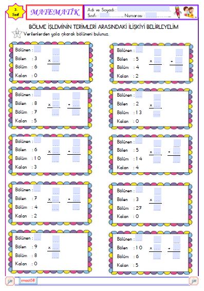 3.Sınıf Matematik Bölüneni Bulma 3