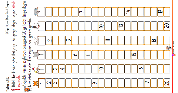 1. Sınıf Matematik Ritmik Sayma (20'ye Kadar Birer)