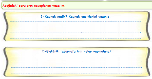 4.Sınıf Fen Bilimleri İnsan ve Çevre Ünitesi Bir Soru Bir Cevap Etkinliği