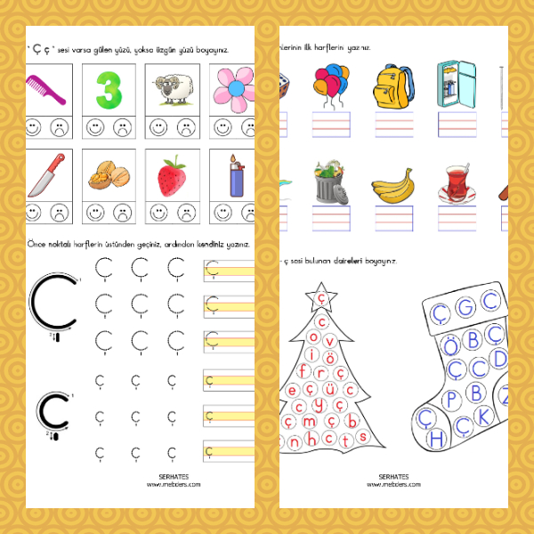 1. Sınıf İlkokuma Yazma - Ç Sesi Etkinliği - 1