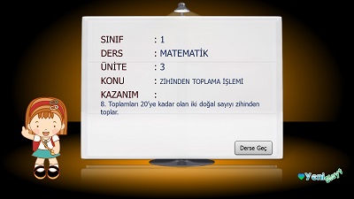 1.Sınıf Matematik Zihinden Toplama İşlemi Sunusu