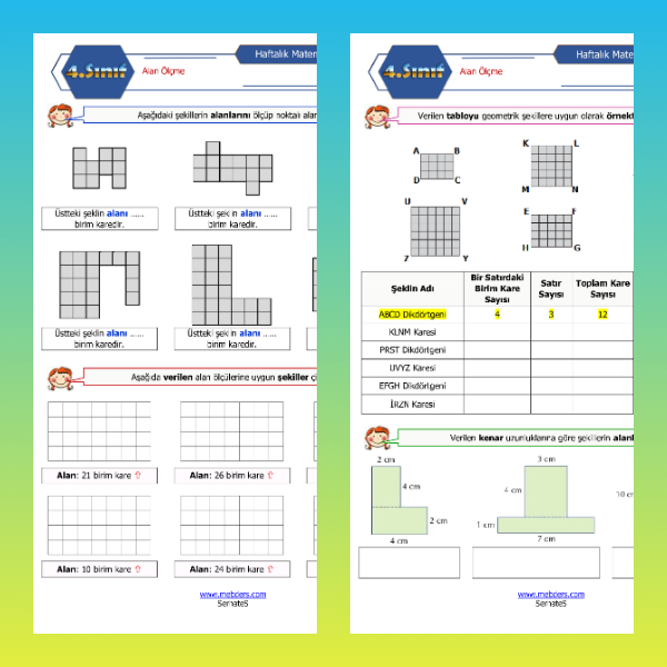 4. Sınıf Matematik - Alan Ölçme Etkinliği