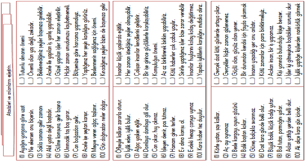 3.Sınıf - Türkçe - Atasözleri Etkinliği