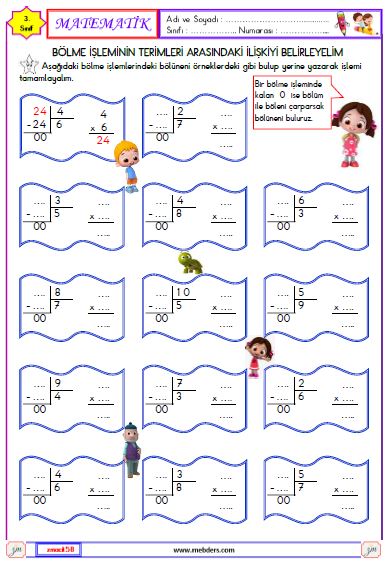 3. Sınıf Matematik  Bölüneni Bulma  Etkinliği 1