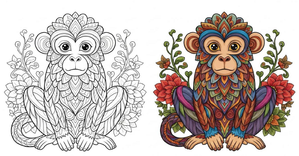 Mandala Maymun Boyama