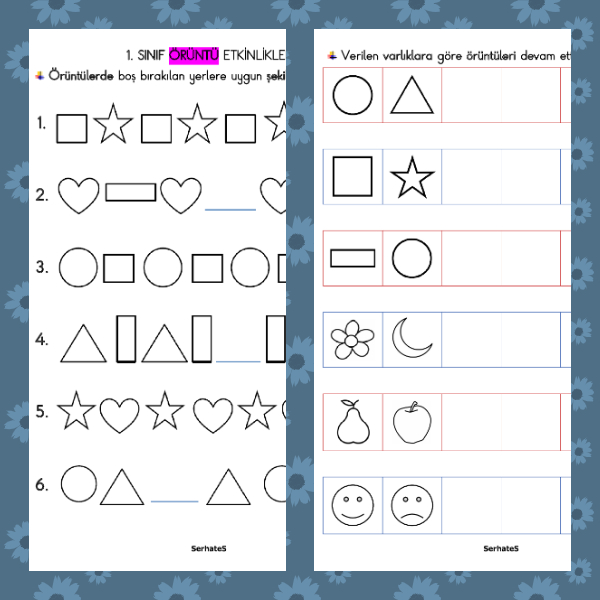 1. Sınıf Matematik - Geometrik Örüntüler Etkinliği - 3