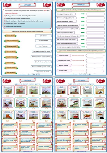 2.Sınıf Türkçe Deyimler Etkinlik Çalışması  (4 Sayfa)