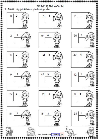 2. Sınıf Matematik Bölme İşlemi Etkinliği 6